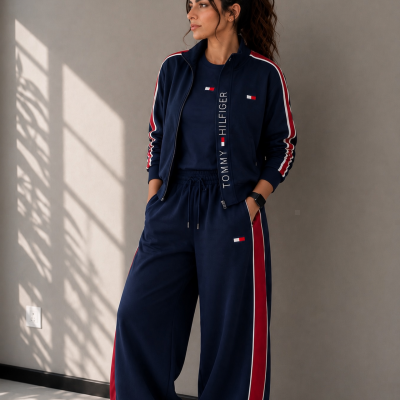 ست ۳ تیکه TOMMY (تیشرت، سویشرت، شلوار) کد 644